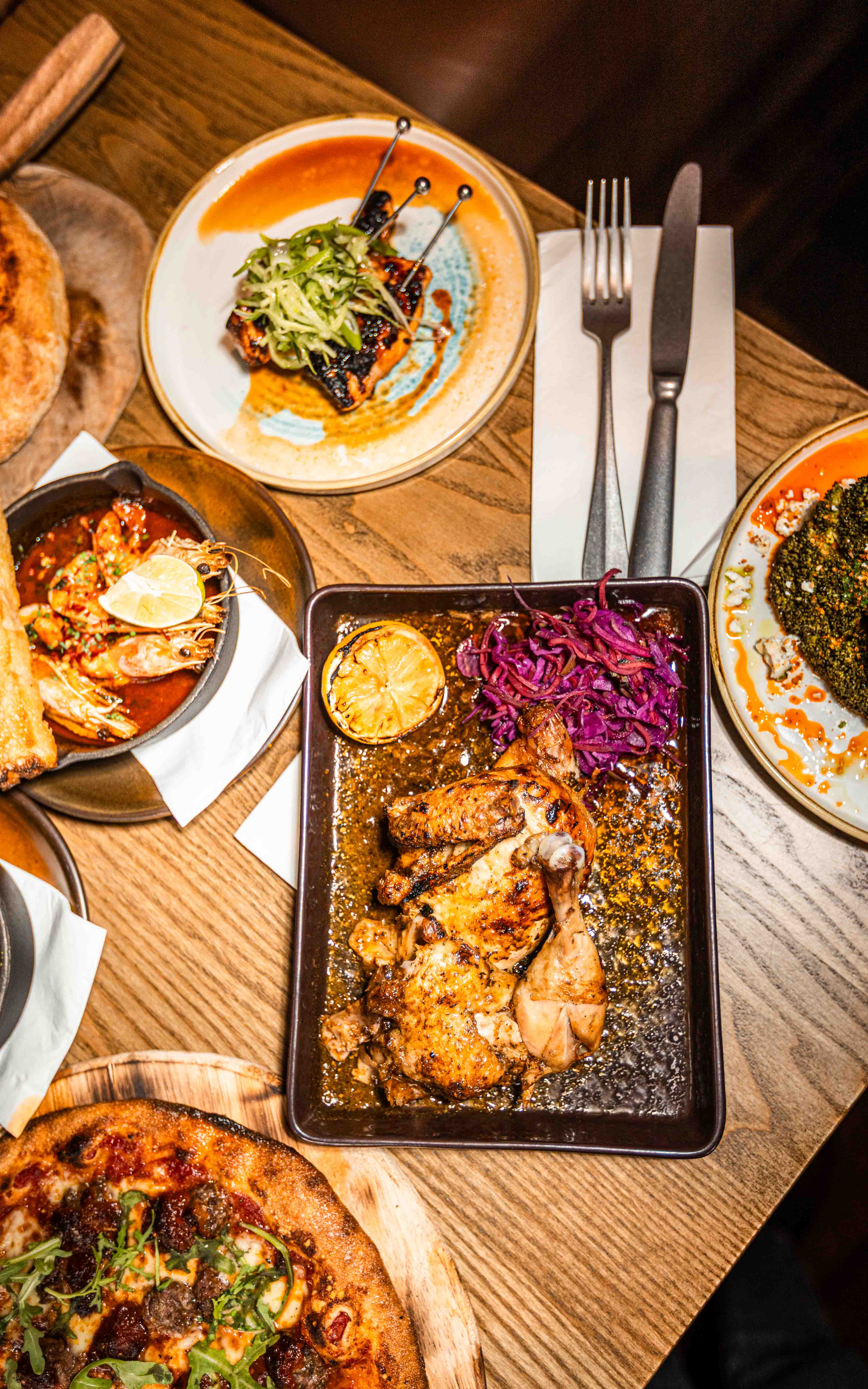 Spit-Roasted Chicken, Pizzettas & Sharing Plates