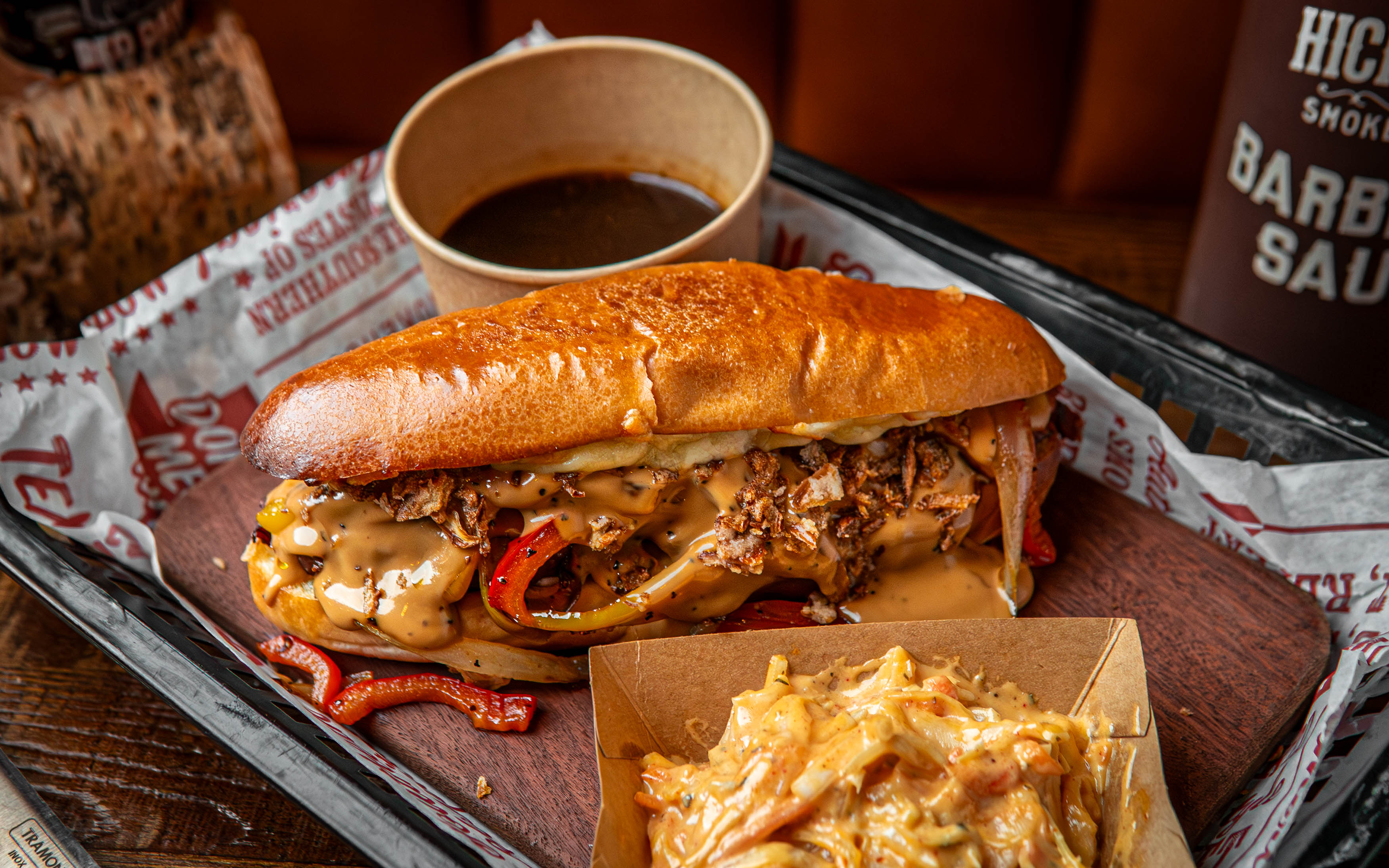 Smoked Tennessee Brisket Sub - Authentic Texas-style loaded BBQ tray