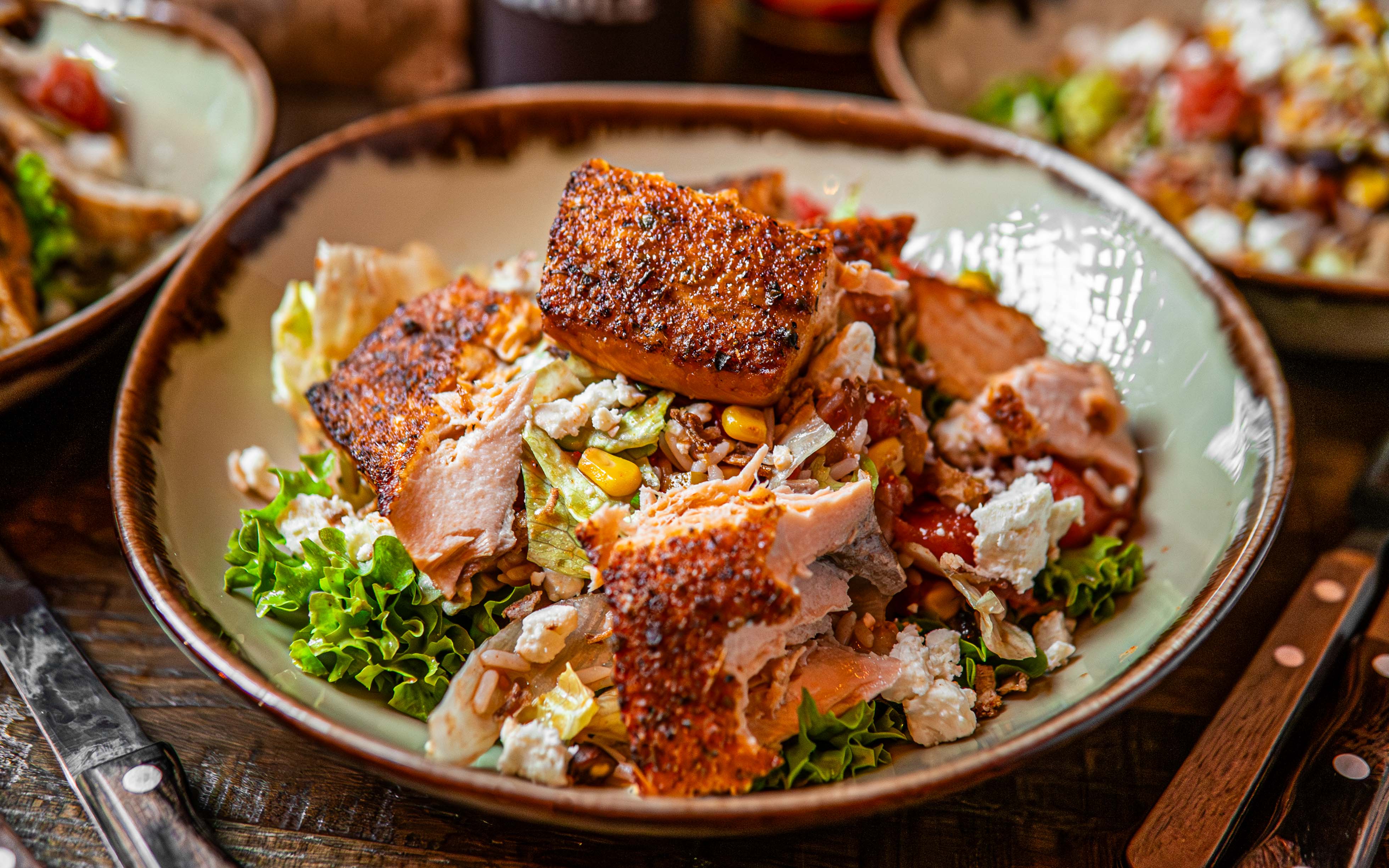 Cedar Plank Roasted Salmon, South Coast Watermelon Salad