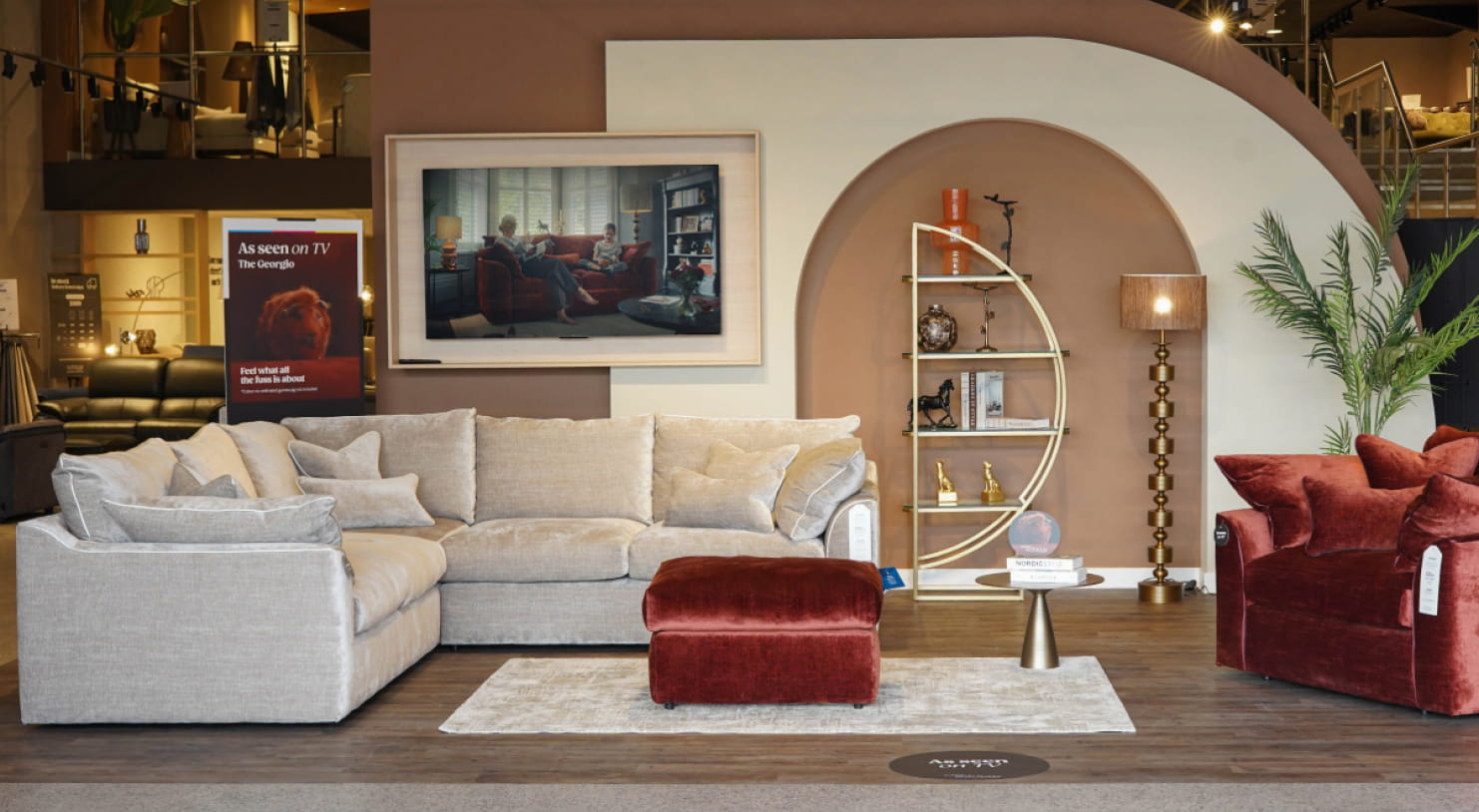 Modern sofa showroom display