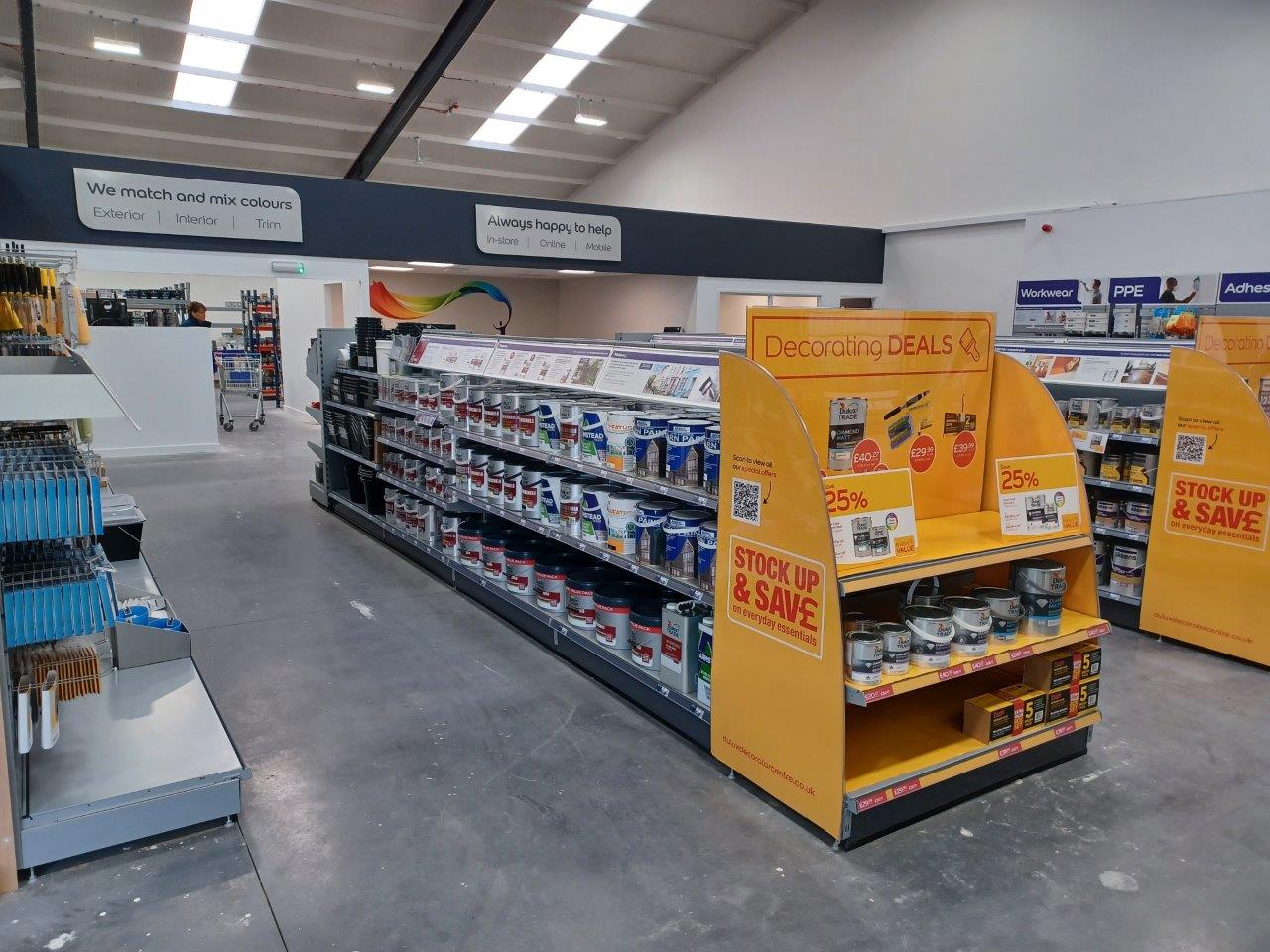 Inside the store - product range on display