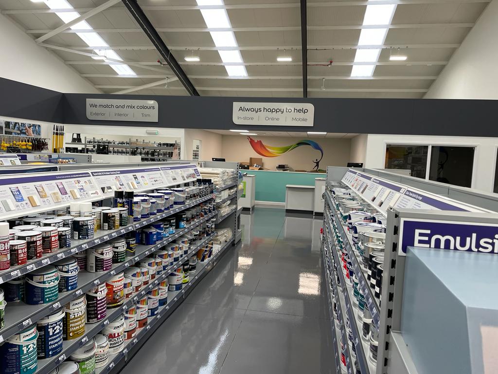 Large range of paints stocked in the store