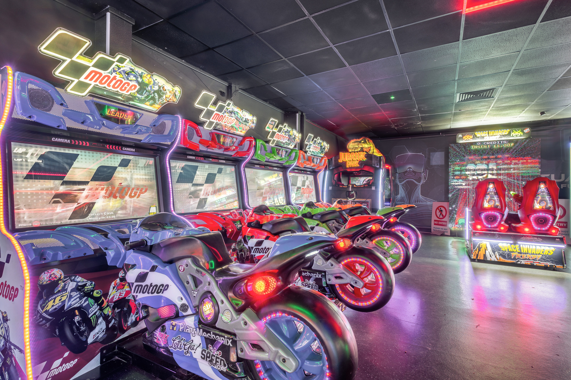 Bikes in the arcade at Vauxhall Hoiliday Park