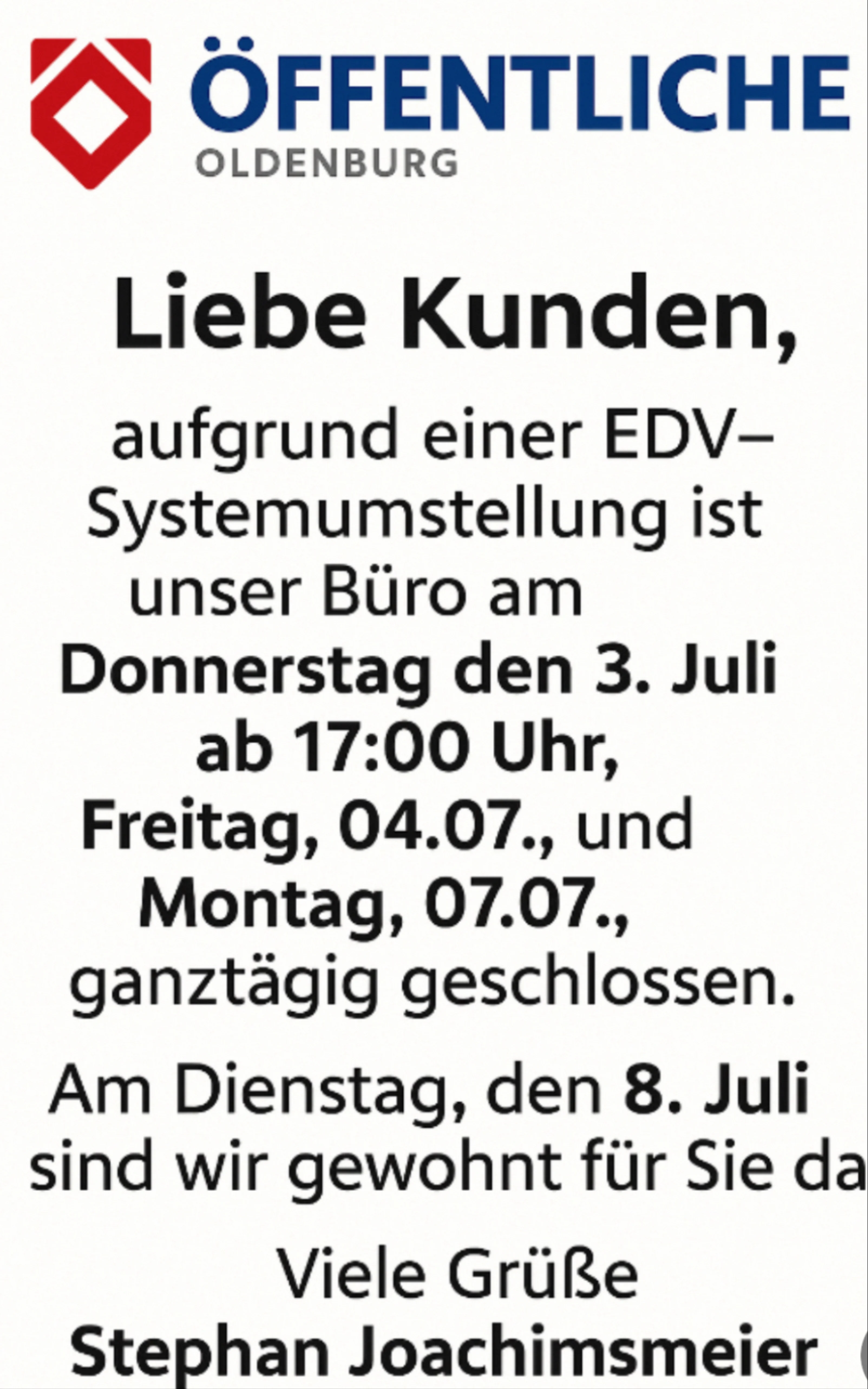 Kundenbild groß 2 Öffentliche Oldenburg - Stephan Joachimsmeier